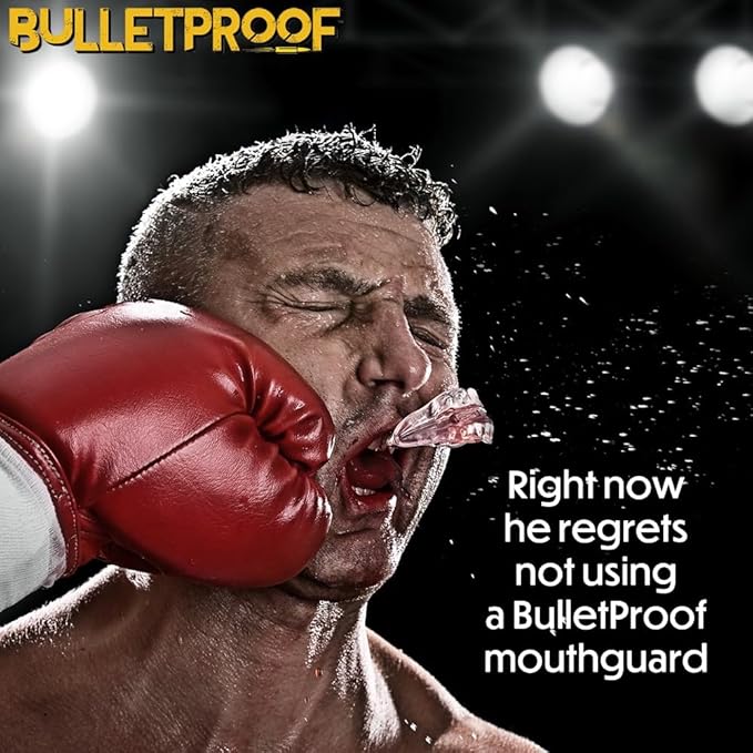 Bulletproof: World’s Thinnest Most Breathable Mouthguard is 3X Stronger! Football MMA Hockey Rugby Basketball BJJ Lacrosse Boxing Sports Mouth Guard Grinding Teeth. Men Women Adult Youth Kids Braces