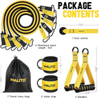 WALITO Resistance Bands Set - Exercise Bands with Handles, Door Anchor, Legs Ankle Straps, for Heavy Resistance Training, Physical Therapy, Muscle Training, Yoga, Home Workouts
