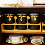 Yangbaga 304 Stainless Steel Coffee Canisters for Ground Coffee,3 x 63 OZ Coffee Container with Shelf Coffee Bean Storage, Food Storage Jar with Gold Airtight Locking Clamp and Spoon for Kitchen