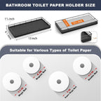 Oak Bathroom Toilet Tank Tray, 13" Wood Toilet Paper Storage Basket Back of Toilet Basket Organizer, Vanity Tray for Perfume Makeup Candle Kitchen Counter Coffee Table Black Tray Decor