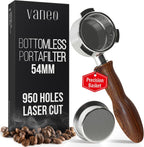 Bottomless Portafilter 54mm Fits Breville Machines 18-20g Precision Basket with 950 Laser-Cut Holes for High Extraction
