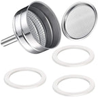 Moka Express Replacement Funnel Kit, 3 Packs Gasket Seals, 1 Stainless Steel Funnel with 1 Pack Stainless Filter (6-Cup)