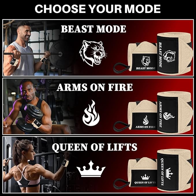 TECEUM Weightlifting 18" & 12" Wrist Wraps with Thumb Loop – Heavy Duty Wrist Workout Braces for Men and Women – Ideal for Powerlifting, Strength Training, Bodybuilding
