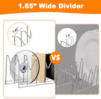 3 Pack Pot Lid Organizer for Cabinet, Stainless Steel Pot Lid Holder with Anti-slip Silicone Mat, Lid Rack for Pans Pots, Bakeware, Plates, Cookie Sheets, Trays, Cutting Boards, Silver