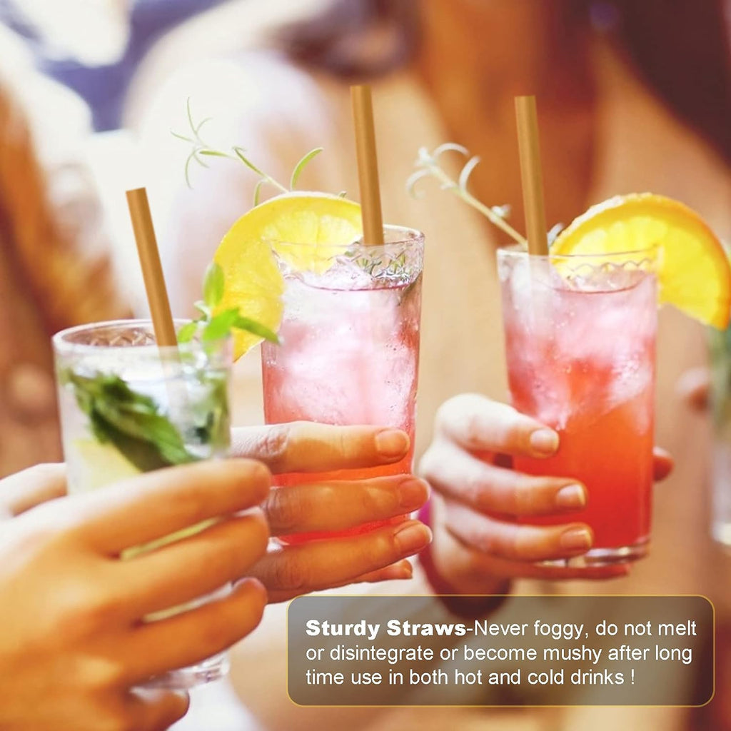 5 Inch 600pcs Biodegradable Cocktail Straws Made from Sugarcane Fiber A CompostableSturdy Drinking Straws for Hot and Cold Drinks Not Foggy Packed by 200 Count per box(3 packs)