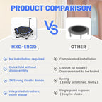 Foldable Mini Trampoline, Rebounder Trampoline with Adjustable Foam Handle, Fitness Trampoline for Indoor, Outdoor, Home Gym, Max Load 460 lbs