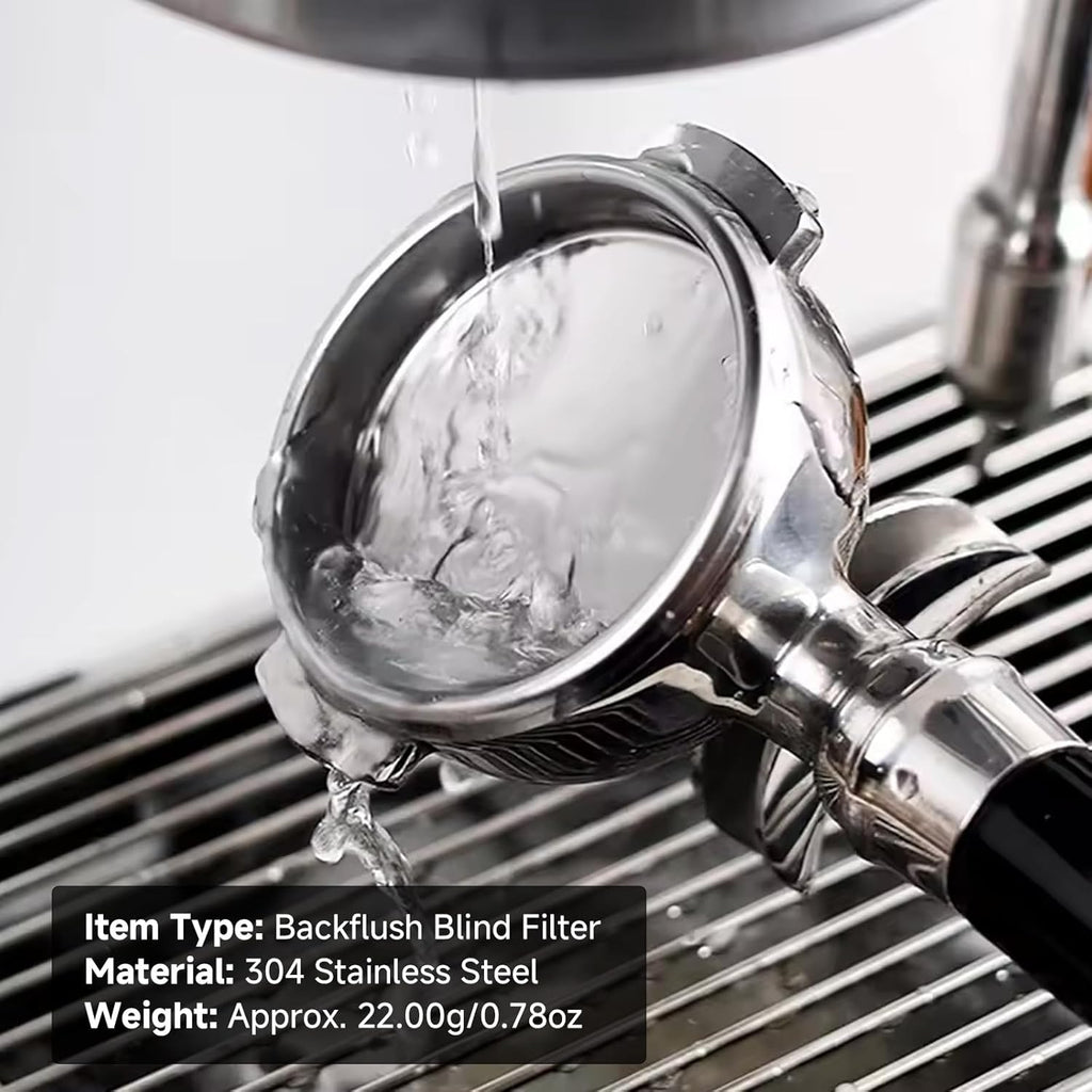 Backflush Inser, 54 mm Blind Filter, 304 Stainless Steel 54mm Backflush Insert, 2.13in Back Flush Blind Filter Basket, Backflush Filter Espresso for Espresso Machines, 1Pcs