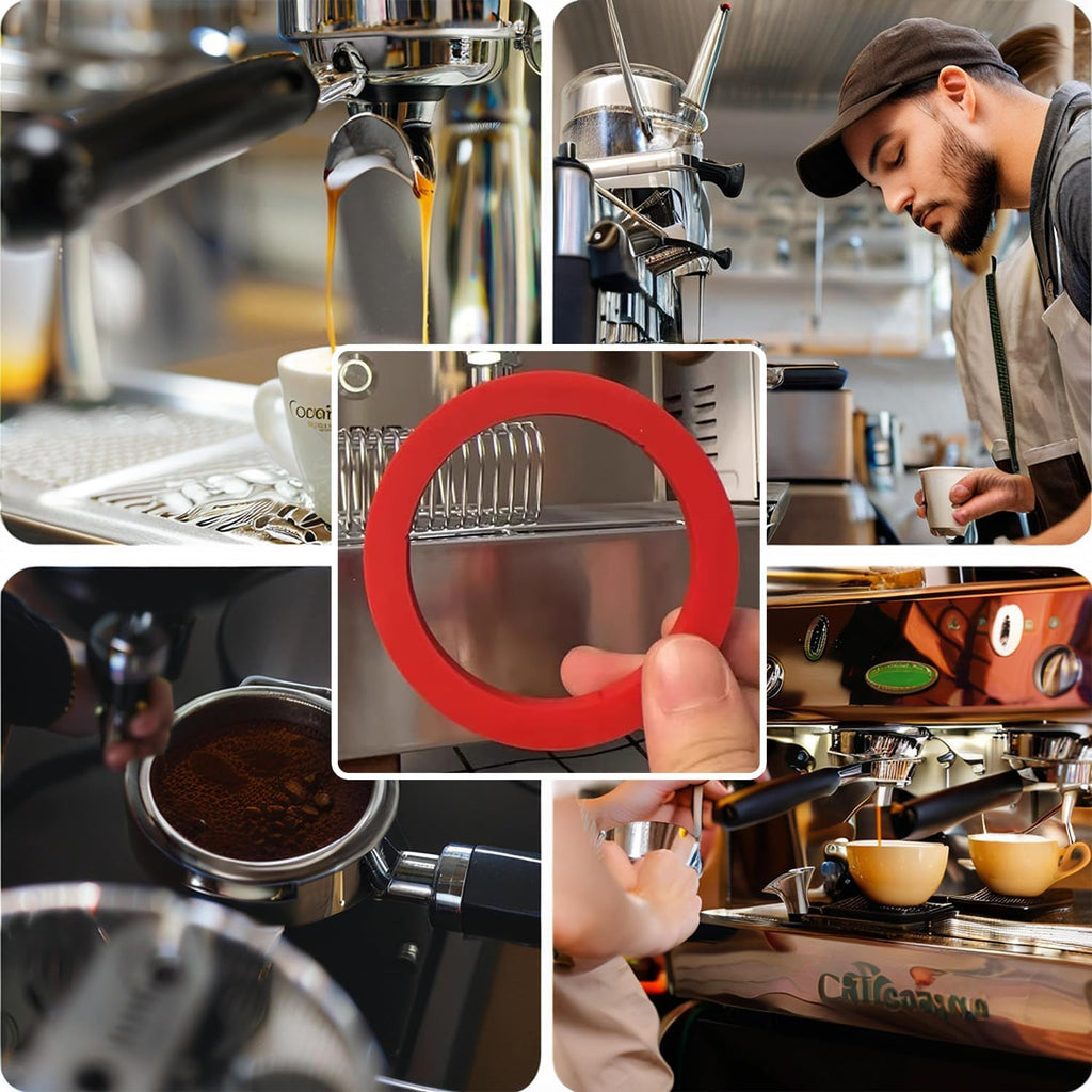 Silicone Gasket made for E61 Espresso Machines, Red O Ring Gasket Replacement 8mm, Compatible with Gaggia Classic Pro, Rocket Espresso, ECM, Quickmill, Vibiemme, Lelit 58mm, Wega, San Remo
