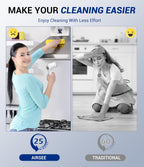 AIRSEE Cordless Electric Spin Scrubber, Handheld Power Shower Cleaner Brush, 2 speeds, 6 Replaceable Brush Heads for Cleaning Floor, Window, Bathroom, Kitchen, for Elderly & Busy Family