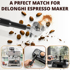 Espresso Portafilter 51mm Double Spouts Compatible with Delonghi Dedica EC680 and EC685 as well as SMEG and EUPA coffee machine models- Stainless Steel Filter Basket & Puck Screen Included (Black)