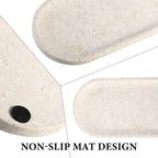 Koville Marble Tray for Bathroom Countertop, 12"x6" Beige Marble Vanity Storage Trays for Perfume, Cosmetics, Jewelry, Stone Tray for Kitchen, Decorative Trays for Dresser Organizer