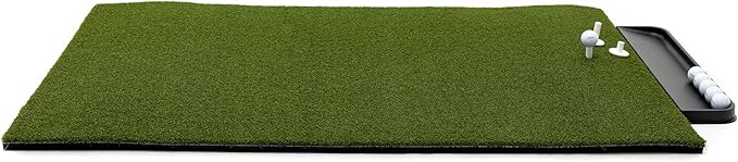 Premium Turf Indoor/Outdoor Golf Mat. Bonus Tray + 3 Tees