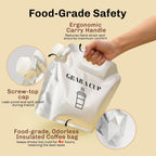 10 Pack Disposable Coffee Dispensers with Handle Coffee Box Cold Hot Beverage Dispenser COFFEE Carrier with Handle Take Out Camping Water Storage Containers Water Bag for Hiking (88oz) (White)