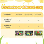 Sonyabecca Parachute 8 Feet 10 Feet 12 Feet for Kids with 9 Handles 12 Handles Play Parachute for 8 12 Kids Tent Cooperative Games Birthday Gift