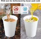 𝟐𝟏𝟎 𝐂𝐨𝐮𝐧𝐭 𝟏𝟐 𝐨𝐳 Disposable White Paper Coffee Cups, To Go Hot Cups for Coffee, Chocolate, Juice, Hot or Cold Beverage Drinking Cup Suitable for Party, Office, Travel, and Events