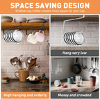 Tumbler Lid Organizer, 2 Pack Coffee Mug Holder for Yeti Tumbler Lid, Space Saving Mug Hanger Rack Holds Up to 12 Lids, Cup Holder Under Cabinet, Water Bottle Lid Holders for Kitchen Storage