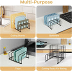 Cutting Board Organizer, [2-Pack] Cutting Board Holder Rack Baking Cookie Pan Sheets Cooling Small Racks Storage Stand for Kitchen Cabinet Countertop Bakeware Organizer 7.87 x 7.24 x 3.28 in