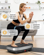 Vibration Plate Exercise Machine, Vibration Plate Platform for Lymphatic Drainage, 200 Adjustable Speeds Power Shaping Vibrating Plate Helps Weight Loss, Shaping, Max Weight 450 Lbs