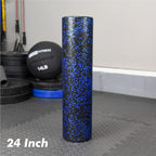 High-Density Round Foam Roller for Muscle Soreness Recovery, Exercise, Massage - 18", 24", 36" Blue Fleck (24 Inch)