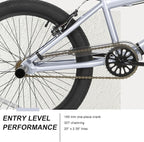 WEIZE Freestyle BMX Bike, 20 inch Trick Bicycle for Kids and Adults Men Women, Hi-Ten Steel Frame, 360 Degree Rotor Freestyle, 4 Pegs Single Speed Teen Bike, Beginner-Level to Advanced Riders