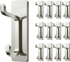 pickpiff Wall Hooks for Coat and Towel: 13LB Adhesive Door Hanger Stick on, Brushed Nickel,12 Pack