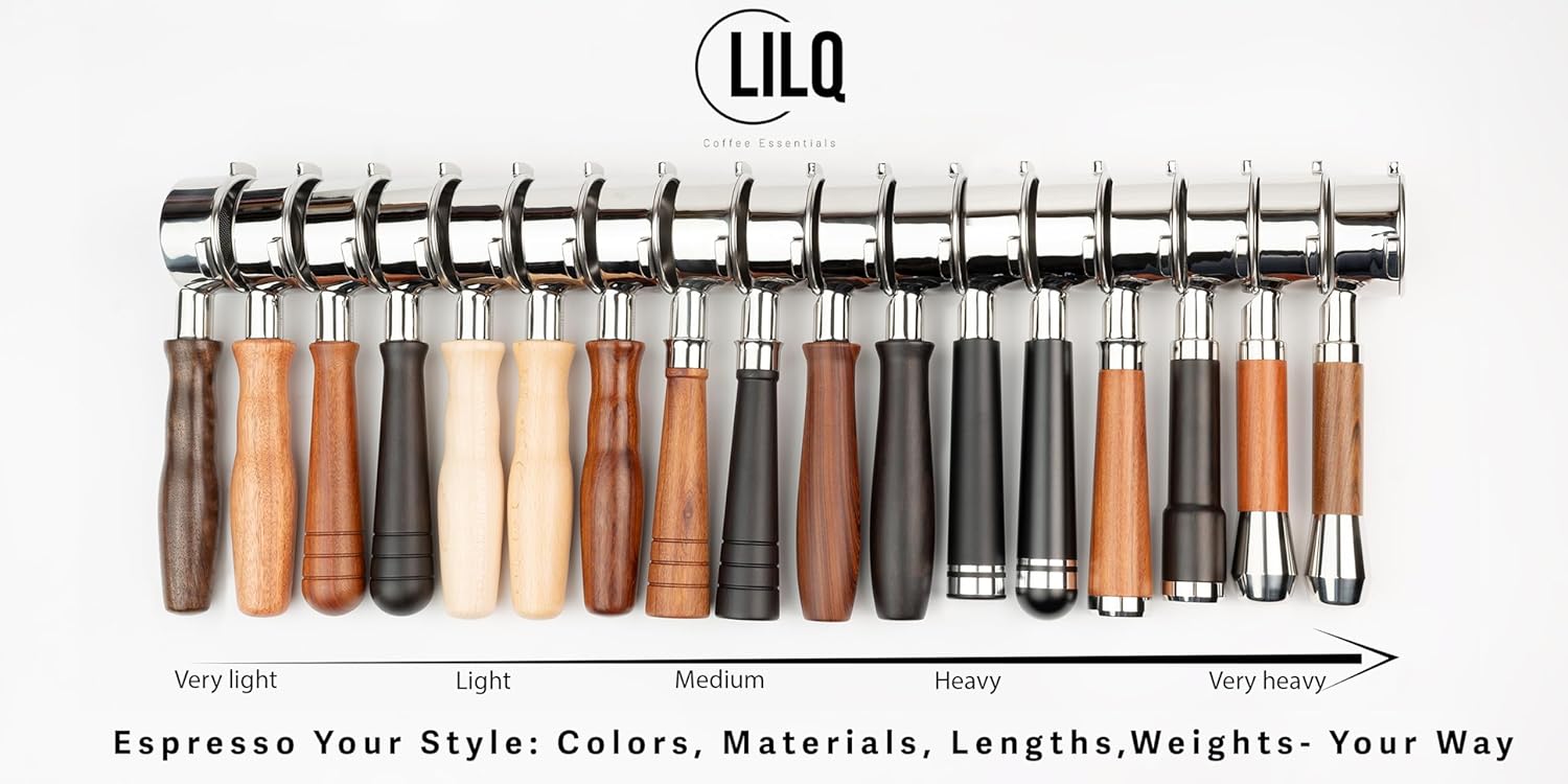 LILQ 54mm Naked Bottomless Portafilter Compatible with Breville Barista Express, Barista Pro, Bambino, and More – 18-20g basket included (Maple Fusion, 54mm Breville)