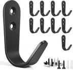 10PCS Wall Hooks - Coat, Backpack & Hanging Hooks for Bathroom, Bedroom, Entryway