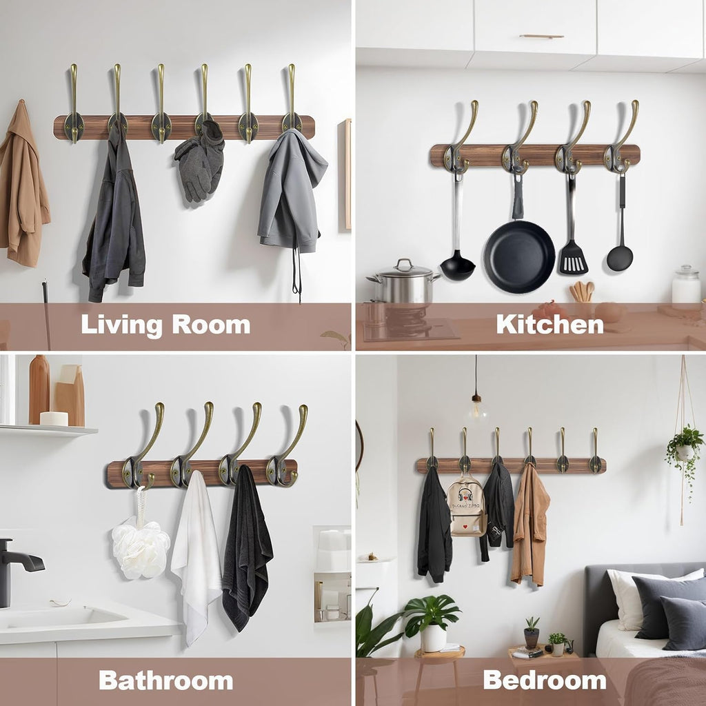 Wall Hooks for Hanging, 25-Pack Heavy Duty Metal Coat Hooks, for Living Room, Bathroom, Kitchen, Bedroom for Towel, Hat, Key, Closet, Bag (Bronze)