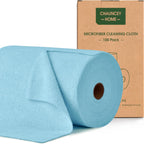 Roll of Microfiber Cleaning Cloth –100 Pack, Tear Away Microfiber Towels, Reusable, Washable, Scratch-Free, Cleaning Supplies,Kitchen Towels for Car, Home, Kitchen, Glass, Dishes(Blue)