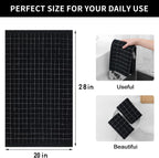 Homaxy 100% Cotton Terry Kitchen Towels(Black, 20 x 28 inches), Checkered Designed, Soft and Super Absorbent Dish Towels, Large 4 Pack