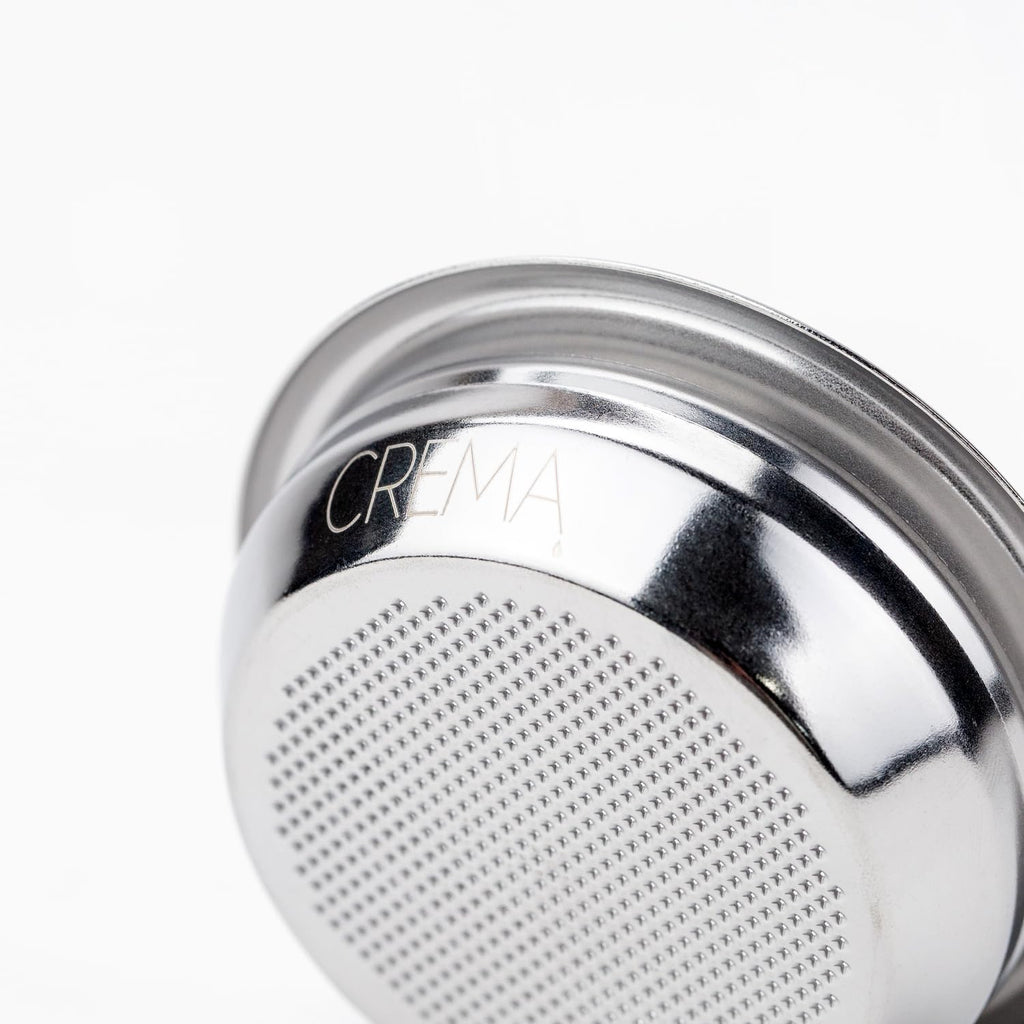 Crema Coffee Products 58mm Filter Basket | Single Shot Non-Pressurized Stainless Steel Basket | Compatible with Breville 58mm Portafilters | Precise Tapered Profile for Consistent Espresso Shots