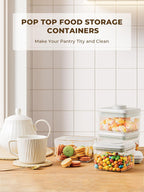 0.6 Qt Pop Containers - 3 Pack Mini Travel Snack Container, BPA Free Food Storage Canisters with Lids, Small Freezer Containers Candy Jar Plastic 520ml*3
