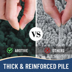 Arotive Luxury Chenille Bathroom Rug Mat, Extra Soft Thick Absorbent Shaggy Bath Rugs, Non-Slip Machine Wash Dry, Plush Bath Mats for Bathroom, Shower and Tub, 70x24, Dark Green