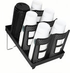 Cup Lid Dispenser and Dispenser Organizer Cup Display Stand,24 oz Plastic Coffee Cup Holder for Countertop,6Slots,Cup Display Stand on Restaurant,Bathroom,Kitchen,Coffee Shop