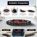Kanchimi 550 LBS Foldable Mini Trampoline, 40" Fitness Trampoline Without armrests/U Shape Adjustable Foam Handle, Stable&Quiet Exercise Rebounder for Adults Indoor/Outdoor Workout