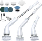 LABIGO Electric Spin Scrubber, Cordless Cleaning Brush Scrubber with 7 Replaceable Brush Heads and Adjustable Extension Handle, IPX7 Waterproof Power Cleaning Brush for Bathroom Tub Floor Tile Shower