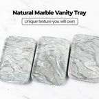 Vanity Tray, Marble Bathroom Tray Countertop, Decorative Dresser Organizer, Green Stone for Perfume Jewelry Holder Storage for Kitchen Sink(Light Green)