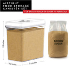 DWËLLZA KITCHEN Large Airtight Food Storage Containers - Clear Plastic Bulk Food Pantry & Kitchen Storage Containers for Flour, Sugar and Baking Supplies 4 Pcs. BPA-Free, Keeps Fresh & Dry (White)