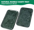 Marble Vanity Tray, Bathroom Tray for Countertop, 14'' Green Decoration for Dresser Organizer, Large Serving for Kitchen, Marble Storage for Coffee Table, Perfume, Jewelry Holder