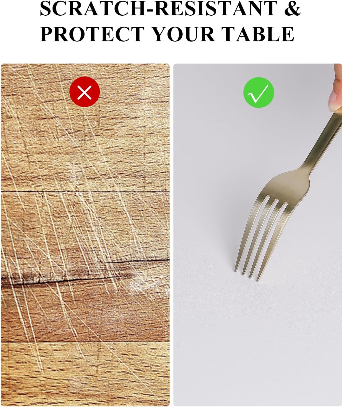 Pure White Plastic Table Cover Protector, 36" x 72" Waterproof Easy Flat PVC Desk Pad Mat, 1.5mm Thick Rectangle Vinyl Table Top Protector for Dining Room Table, Office, Dresser