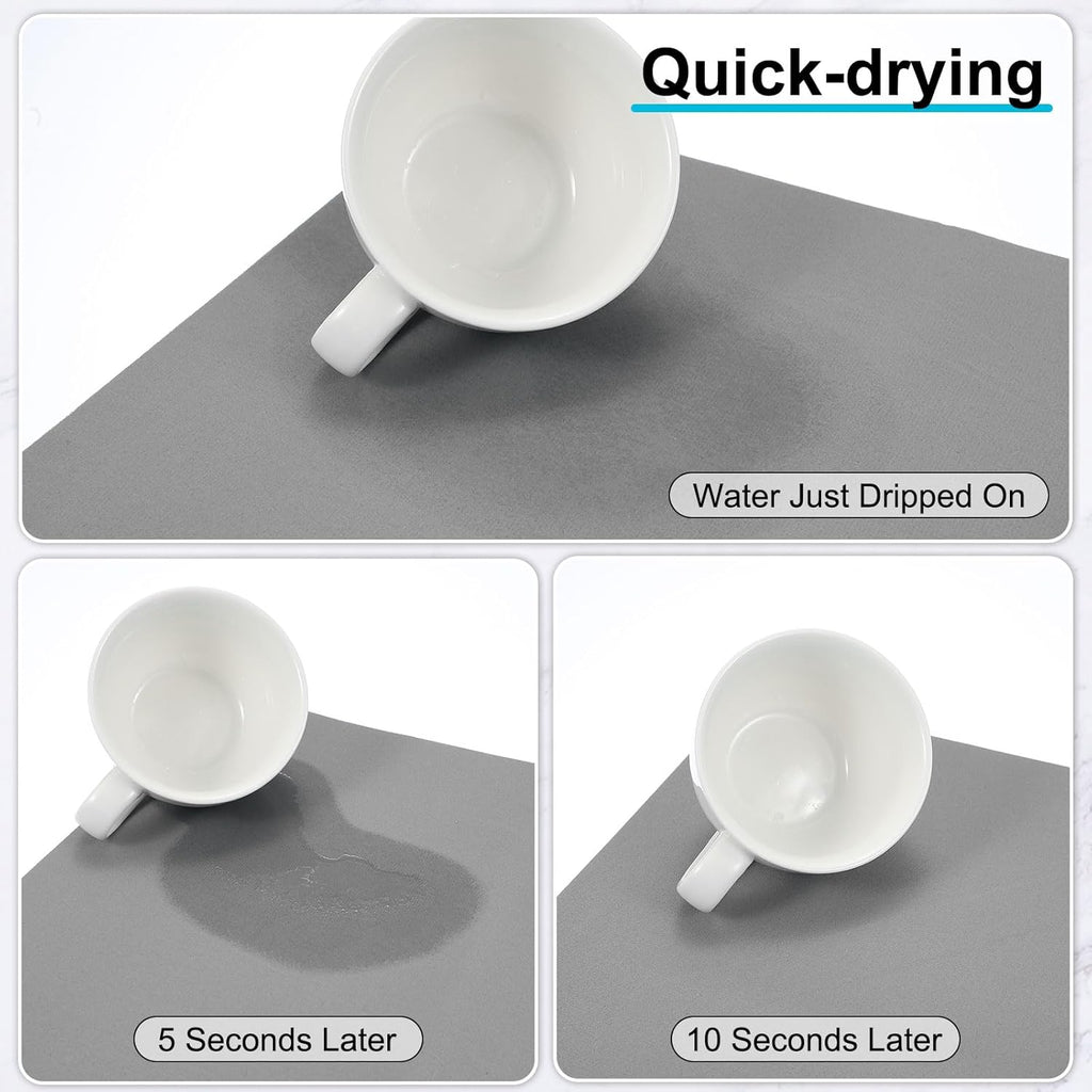 uxcell Silicone Mats for Kitchen Counter, 35.4" x 23.6" Non-Slip Countertop Protector Mat Heat Resistant Coffee Mat Waterproof Table Placemat, Gray