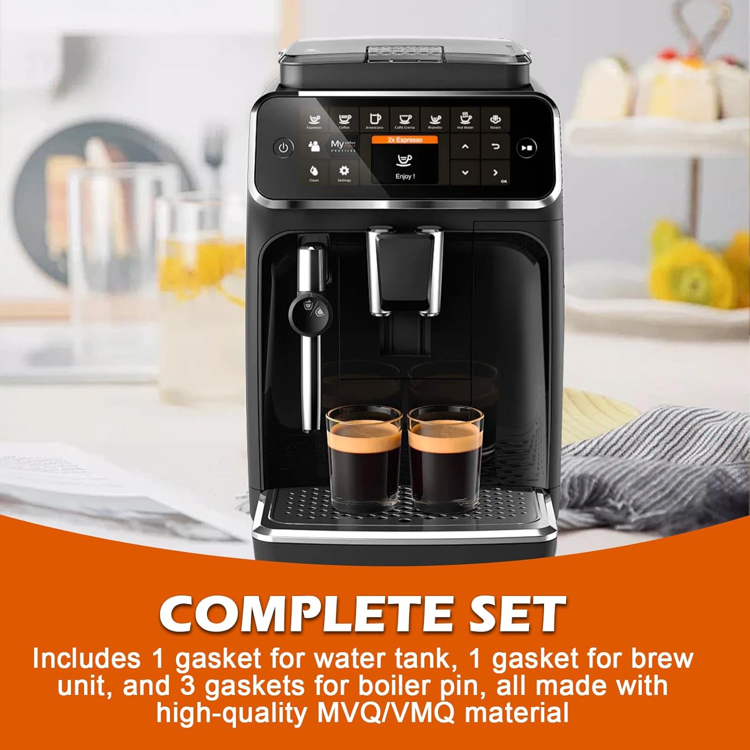 Gasket Seal Set, Compatible with Saeco Philips and Gaggia Coffee Machines,for The Water Tank, Brew Unit and Boiler Outlet