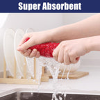 Homaxy Microfiber Waffle Weave Kitchen Dish Cloths, 12 x 12 Inch Ultra Absorbent and Solid Color Dish Towels for Kitchen Fast Drying Dishcloth for Washing Dishes, 8 Pack, Red