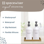 Countertop and Vanity Tray – Small 7.7" Silicone Soap Dispenser Trays, Flexible Bathroom Trays, Dish Soap Holder Kitchen Counter Caddy, Organizer Sink Tray for Soaps Bottles, Sponge, Keys