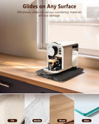 Appliance Slider, Sliding Tray for Coffee Maker, Coffee Pot Slider for Countertop, Kitchen Appliance Rolling Tray with Rubber Wheels, Medium - Long, Deep Gray (9.5” X 13”)