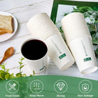 LITOPAK 200 Pack 12 oz Disposable Paper Coffee Cups, White FSC Hot Coffee Cups for Multiple Drinks for Office, Store, Home