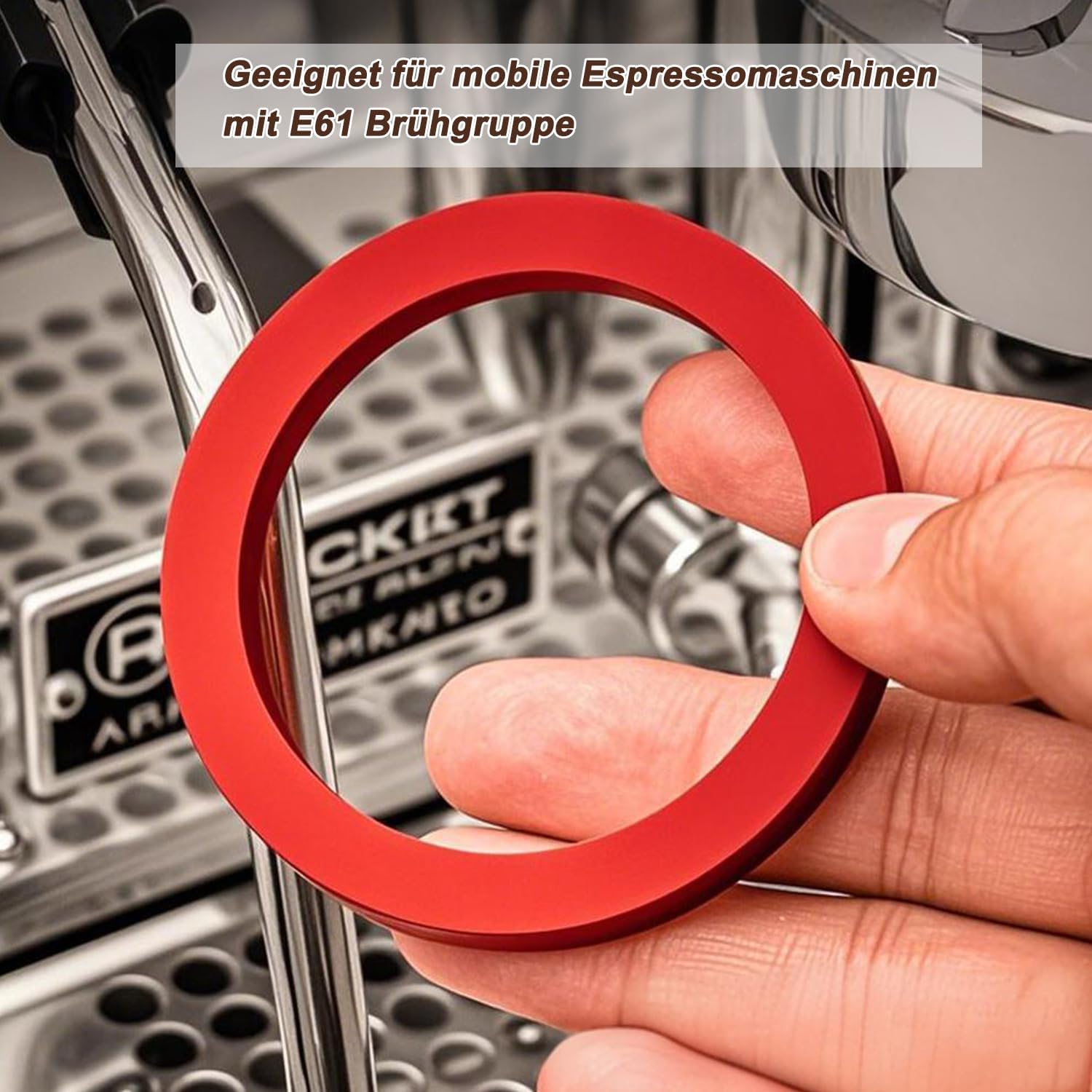 Silicone Gasket made for E61 Espresso Machines, Red O Ring Gasket Replacement 8mm, Compatible with Gaggia Classic Pro, Rocket Espresso, ECM, Quickmill, Vibiemme, Lelit 58mm, Wega, San Remo