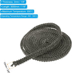 PATIKIL Wood Stove Gasket, 2Pcs 3/8" x 1/8" x 118" Flat Graphite Fiberglass High-Temperature Resistance Seal Rope for Stoves Fireplace Door, Black