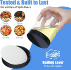 Plastic Jars with Lids,Airtight Container Ideal For Dry Food, Honey Jam, Peanut Butter,Cosmetics, Cream, Bathroom and Storage Included Extra Label and A Pen (30 PCS Black Lids)