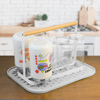 Cup Drying Rack Stand, 6 Cup Metal Drainer Holder Rack Non-Slip Mugs Cups Organizer with Wood Handle, White